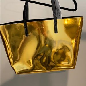 NWT gold metallic Marni tote
